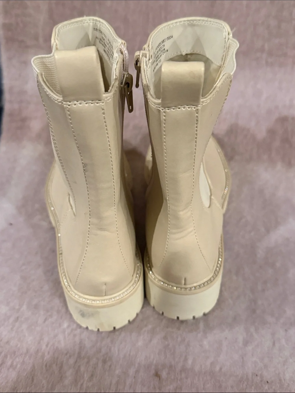 Time and Tru Cream Chelsea Lug Boots
